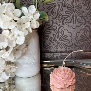 Pink Floral Peony Candle